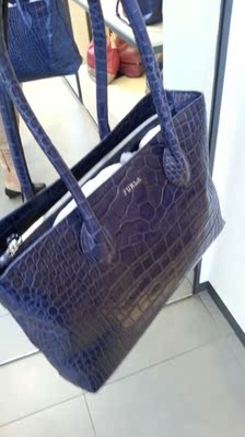 德国代购芙拉furla正品女士单肩手提鳄鱼纹牛皮