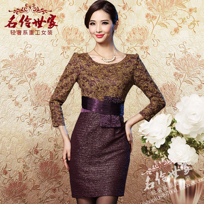 2015春季蕾丝连衣裙婆婆妈妈婚宴装 婚礼妈妈