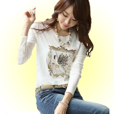 2015春装新款韩版女士T恤大码女装体恤衫纯棉