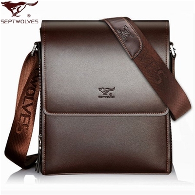 带防伪码 专柜正品 七匹狼男包 七匹狼单肩包男