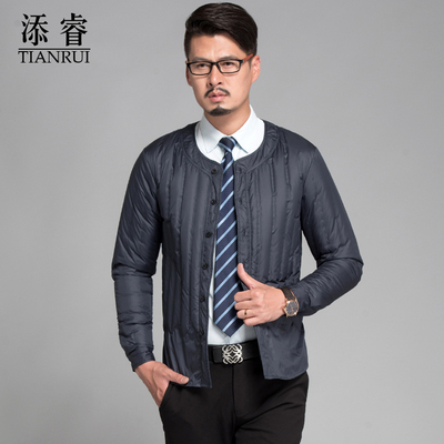 添睿2015冬装新品男装青年修身保暖无缝羽绒