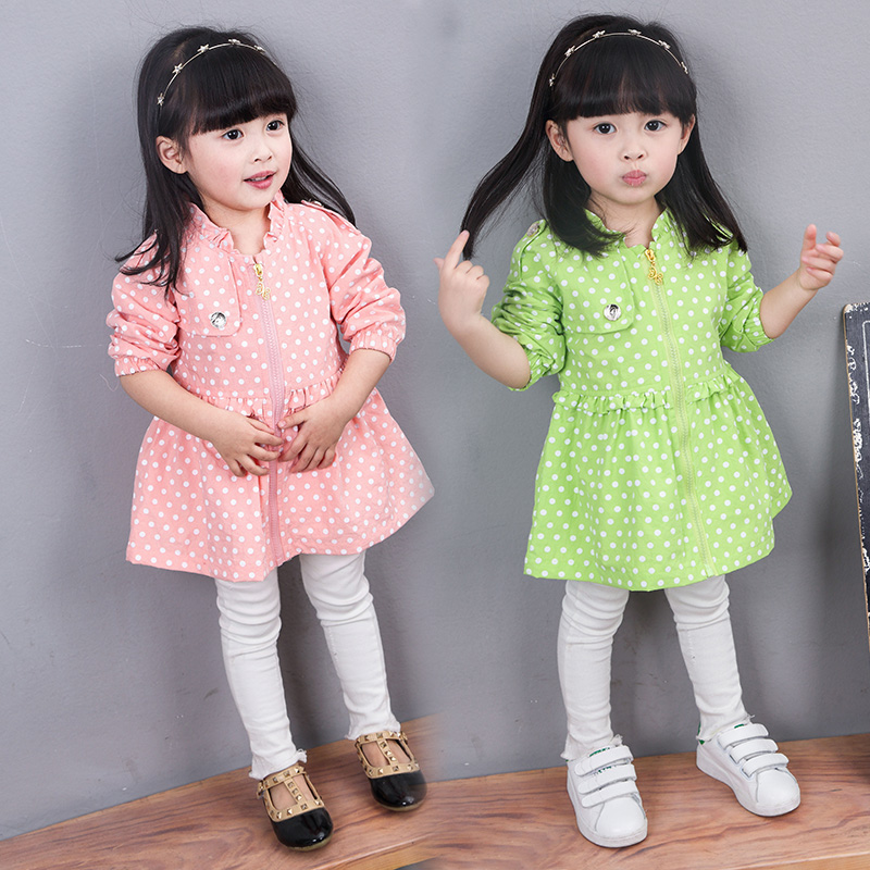 2016春季新款女童外套风衣长袖修身韩版儿童
