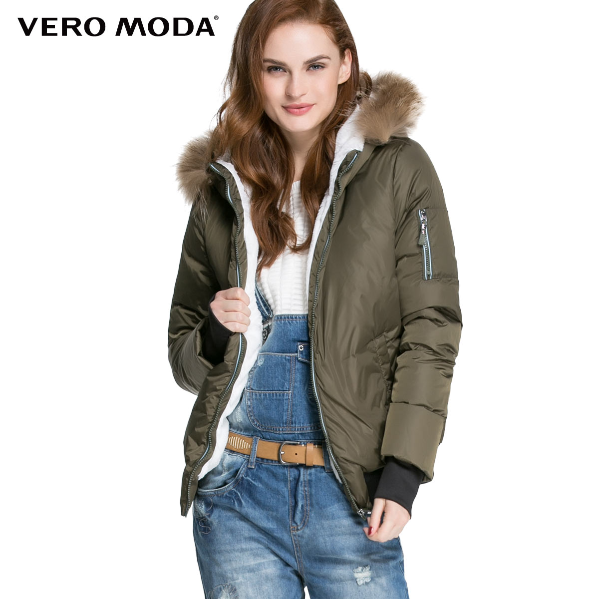 veromoda可拆卸貉子毛领厚实羽绒服|315323006